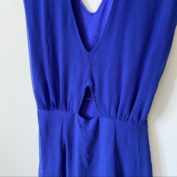 Urban Outfitters V-Neck Open Back Dress Blue Sz 2 - Picture 8 of 11
